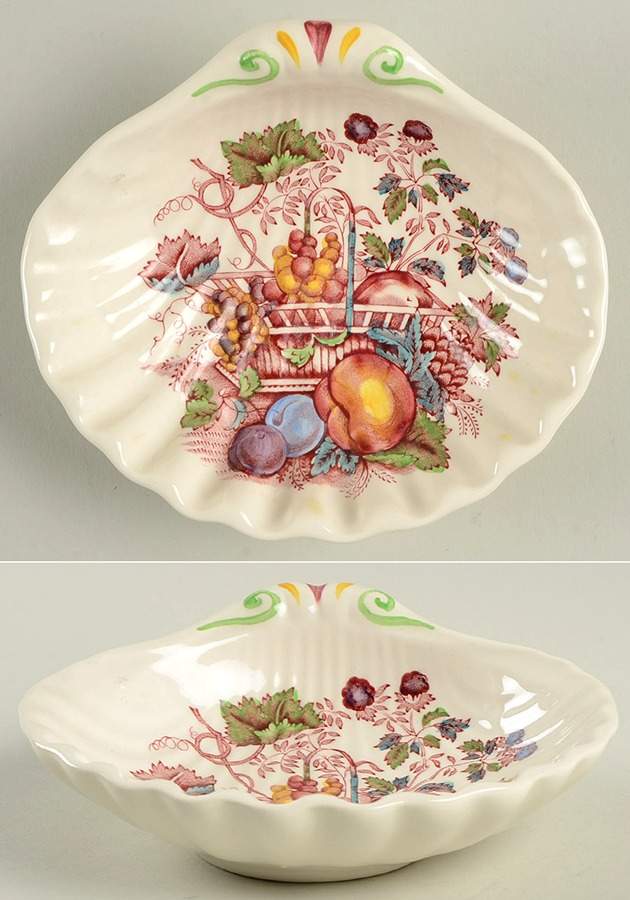 Fruit Basket Red Multicolor 5" Shell Shaped Dish by Mason's-1