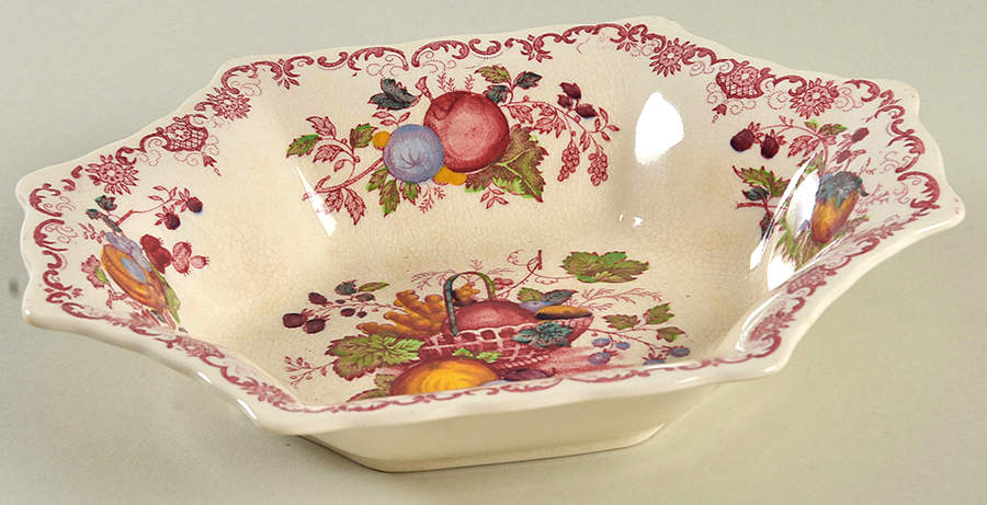 Fruit Basket Red Multicolor Large Sweet Meat Dish by Mason's-1
