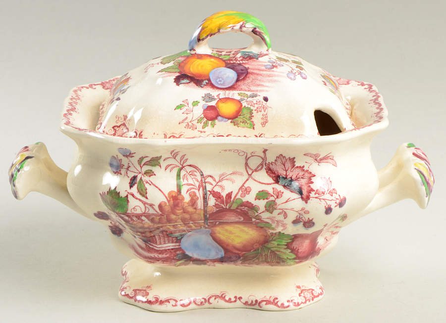 Fruit Basket Red Multicolor Sauce Boat & Lid by Mason's-1