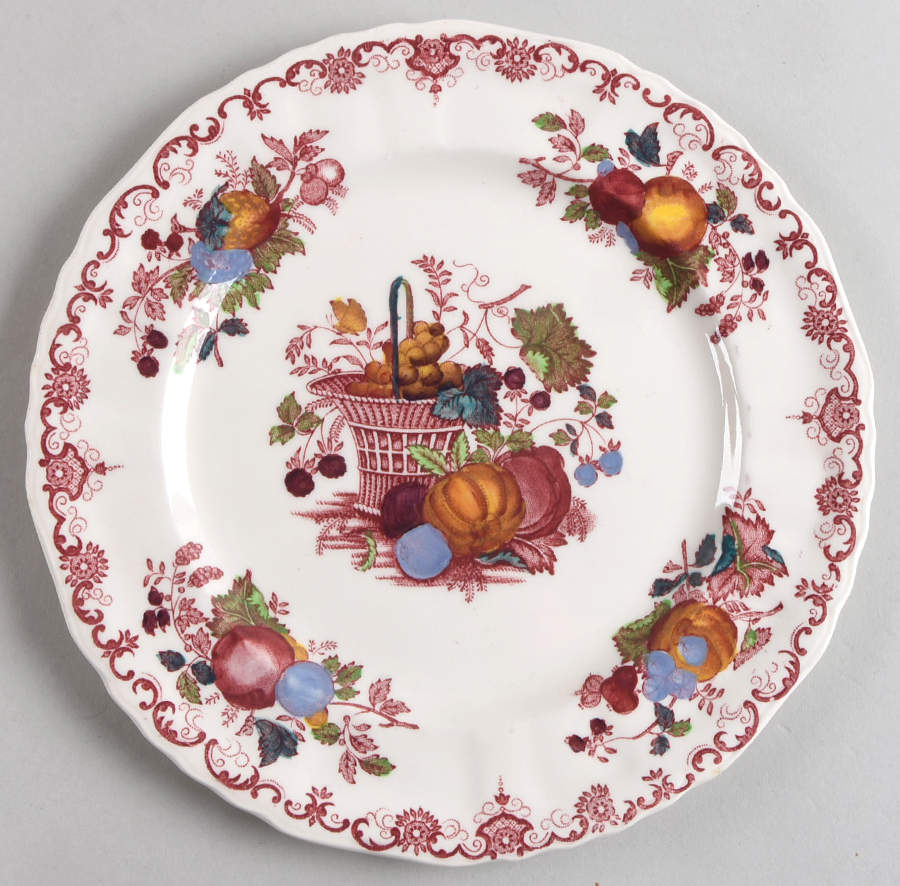 Fruit Basket Red Multicolor Salad Plate by Mason's-1