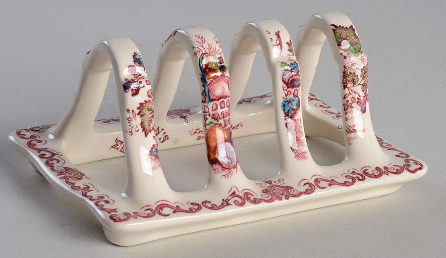 Fruit Basket Red Multicolor Toast Server by Mason's-1