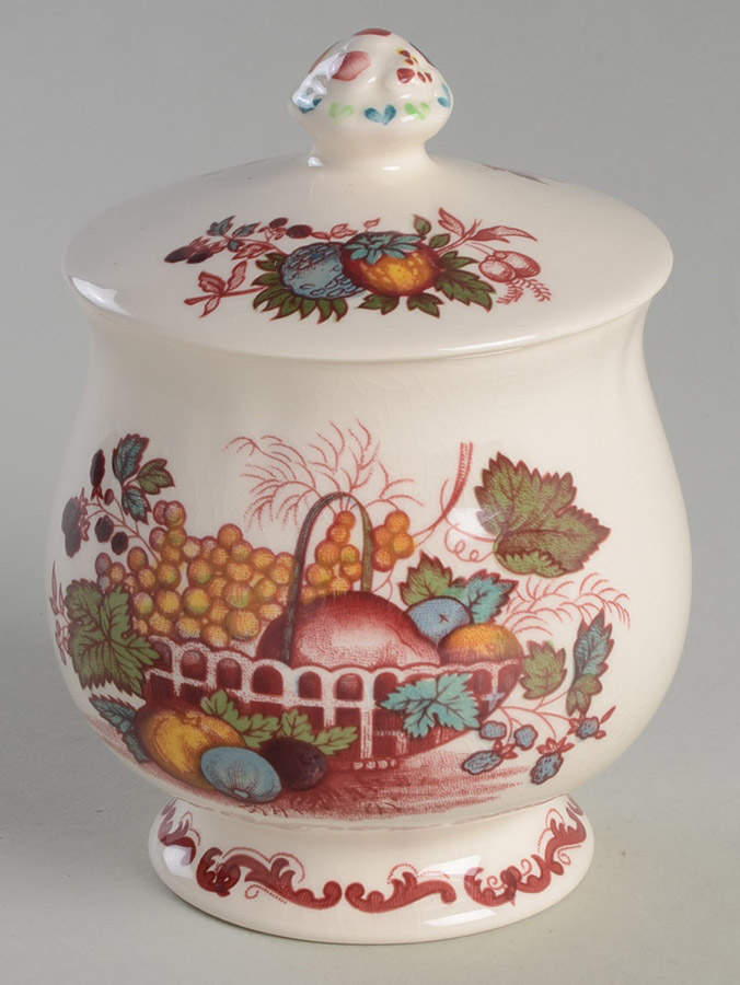Fruit Basket Red Multicolor Jam/Jelly & Lid by Mason's-1