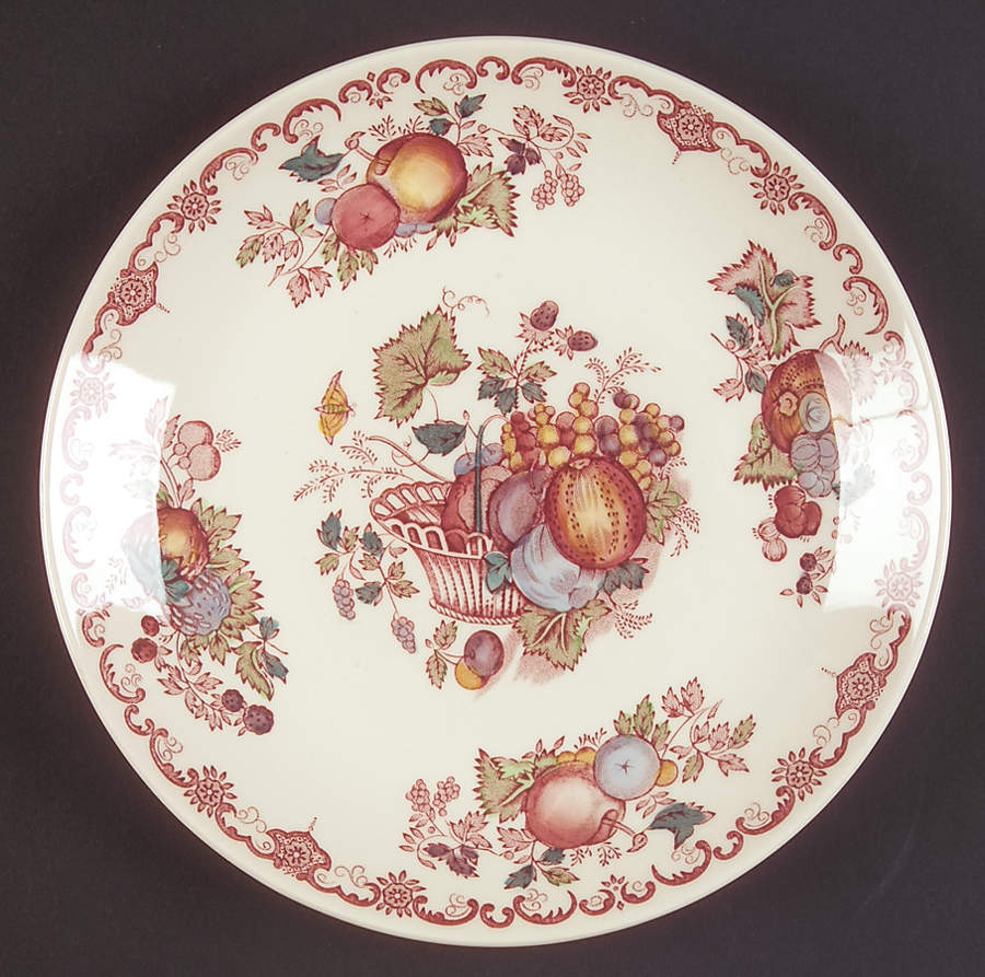 Fruit Basket Red Multicolor Coupe Salad Plate by Mason's-1