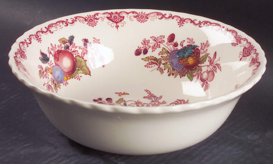 Fruit Basket Red Multicolor 9" Round Vegetable Bowl by Mason's-1