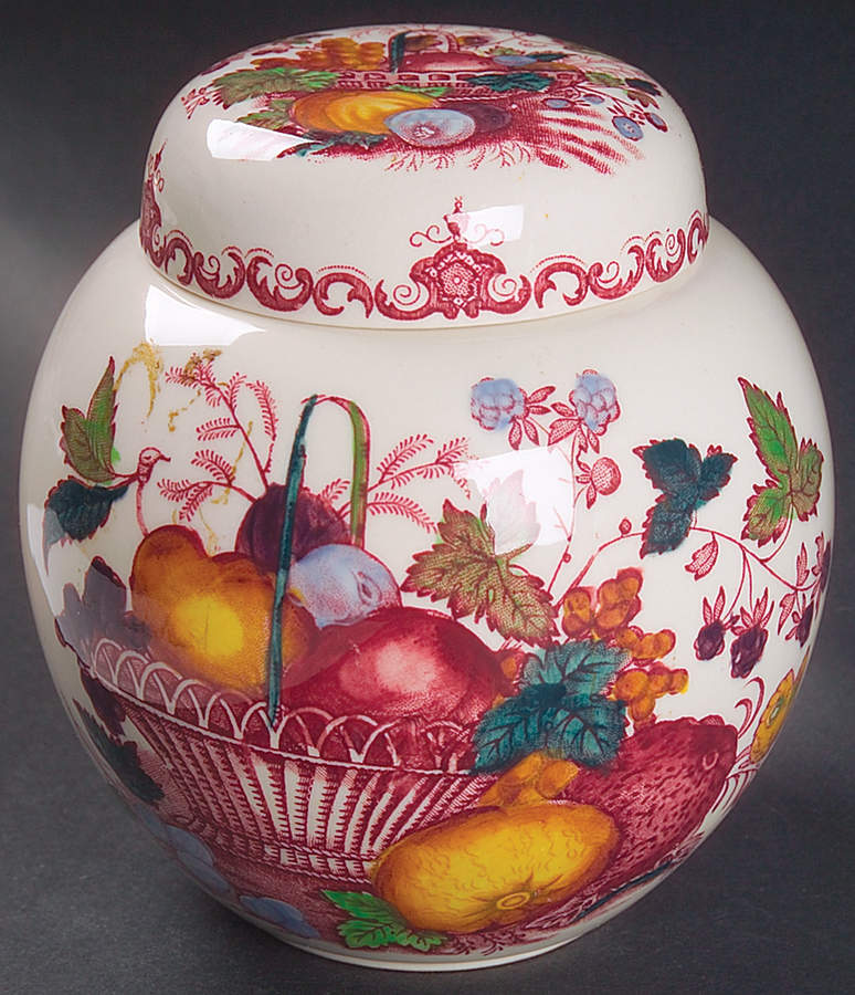 Fruit Basket Red Multicolor Small Prunus Jar & Lid by Mason's-1