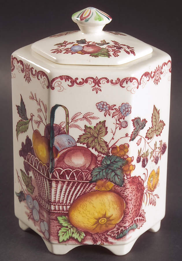 Fruit Basket Red Multicolor Ming Jar & Lid by Mason's-1