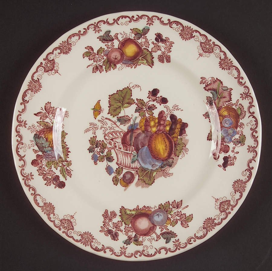 Fruit Basket Red Multicolor Luncheon Plate by Mason's-1