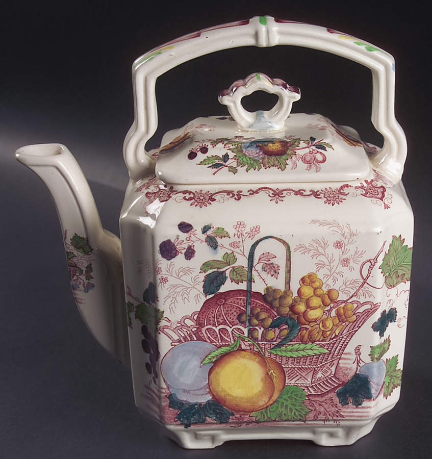 Fruit Basket Red Multicolor Kettle & Lid by Mason's-1