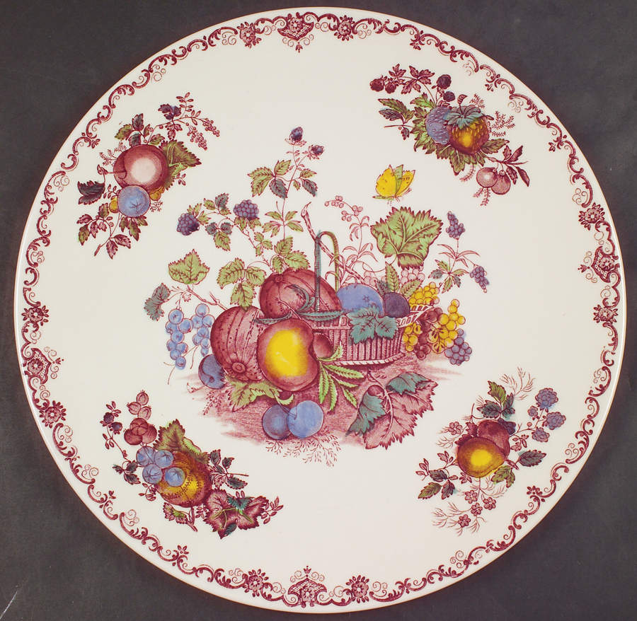 Fruit Basket Red Multicolor Gateau Plate by Mason's-1