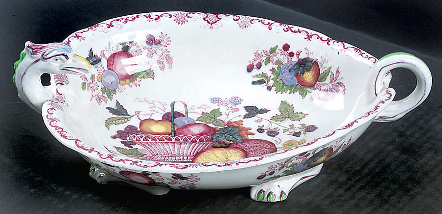 Fruit Basket Red Multicolor Dragon Dish by Mason's-1
