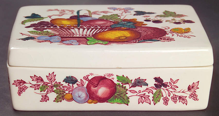 Fruit Basket Red Multicolor Cigarette Box & Lid by Mason's-1