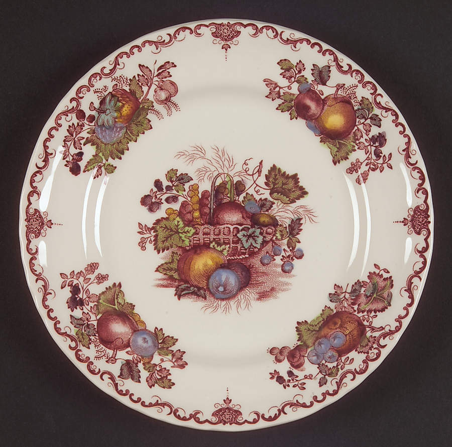 Fruit Basket Red Multicolor Bread & Butter Plate by Mason's-1