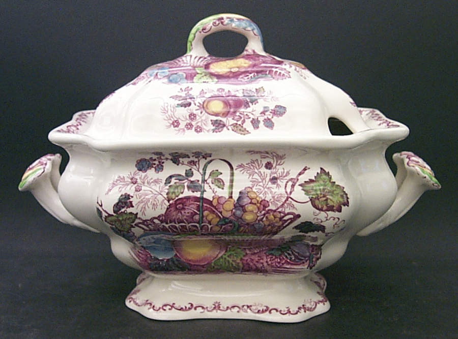 Fruit Basket Red Multicolor Small Bedford Tureen & Lid by Mason's-1
