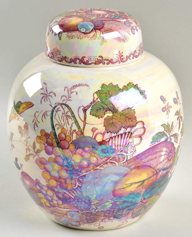 Fruit Basket Red Multicolor Large Prunus Jar & Lid by Mason's-1
