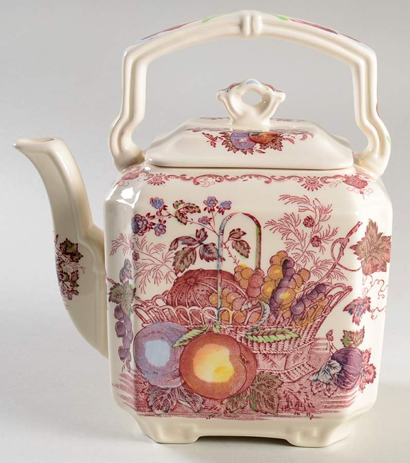 Fruit Basket Red Multicolor Teapot & Lid by Mason's-1