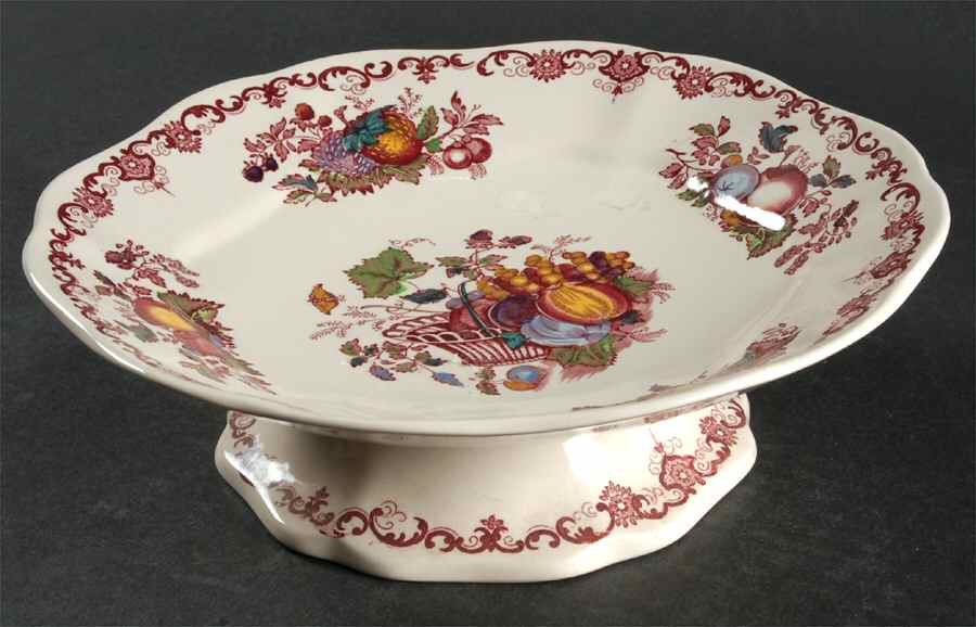 Fruit Basket Red Multicolor Round Compote (Height X Width) by Mason's-1