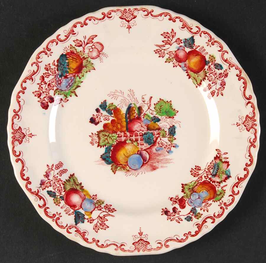Fruit Basket Red Multicolor Small Bread & Butter Plate by Mason's-1