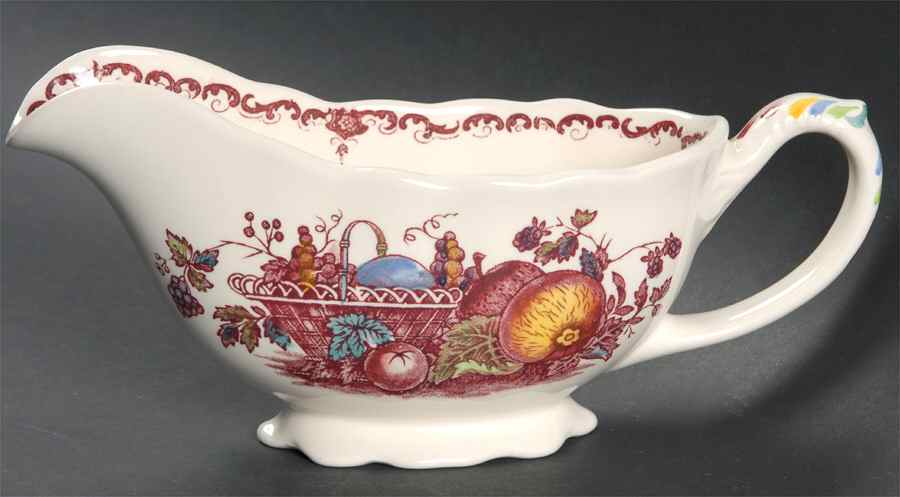 Fruit Basket Red Multicolor Gravy Boat by Mason's-1