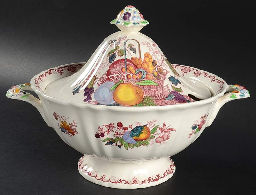 Fruit Basket Red Multicolor Tureen & Lid by Mason's-1