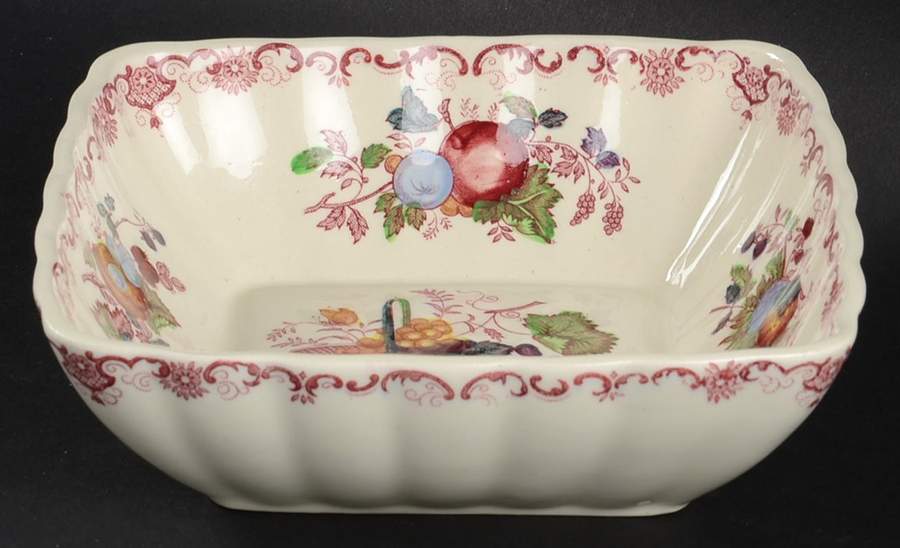 Fruit Basket Red Multicolor 6" Square Sweet Meat by Mason's-1