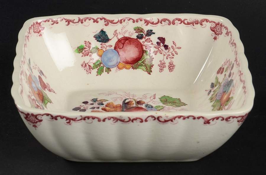 Fruit Basket Red Multicolor 5" Square Sweet Meat by Mason's-1