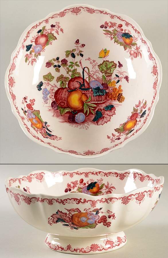 Fruit Basket Red Multicolor 10" Large Salad Serving Bowl by Mason's-1