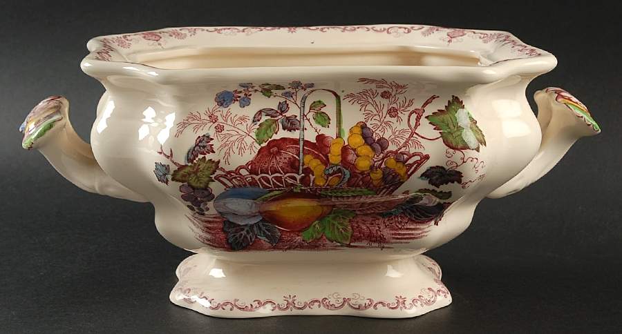 Fruit Basket Red Multicolor Small Bedford Tureen No Lid by Mason's-1