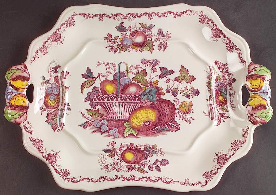Fruit Basket Red Multicolor Underplate for Small Bedford Tureen by Mason's-1