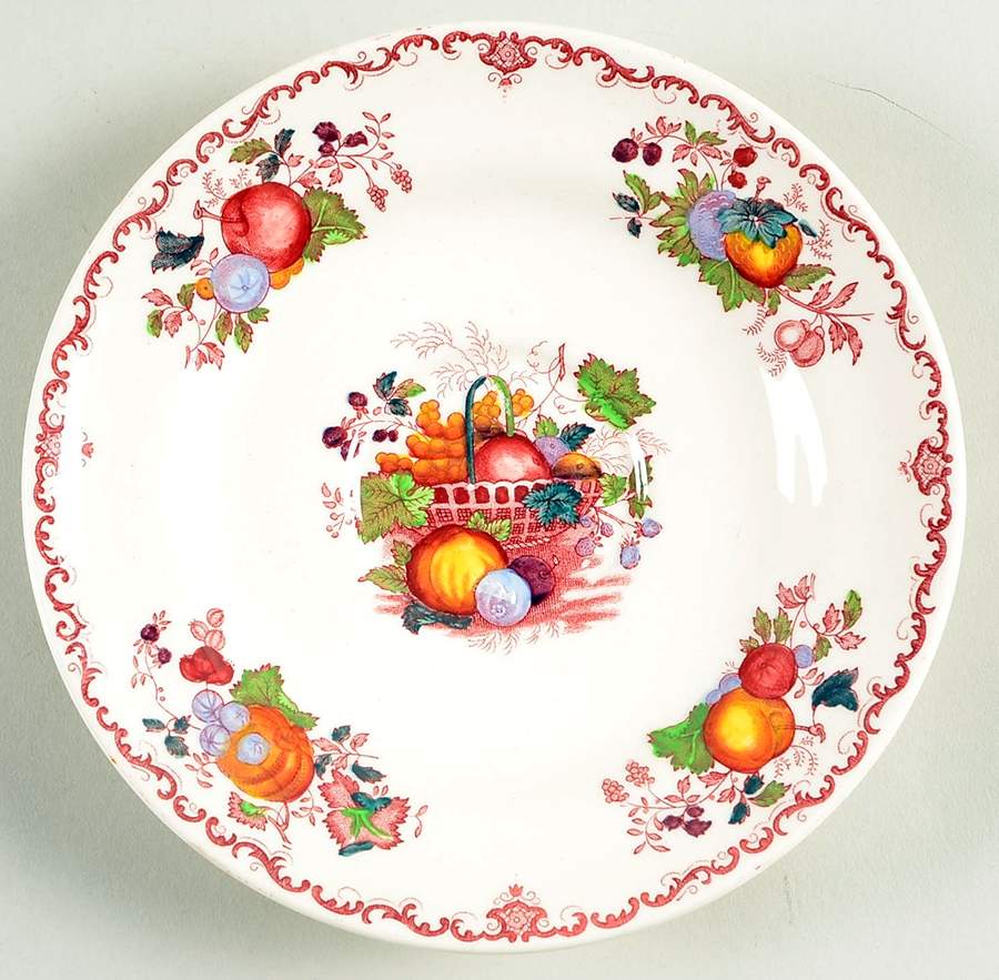 Fruit Basket Red Multicolor Saucer for Jumbo Cup by Mason's-1
