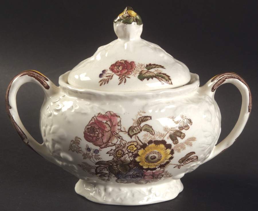 Friarswood Sugar Bowl & Lid by Mason's-1