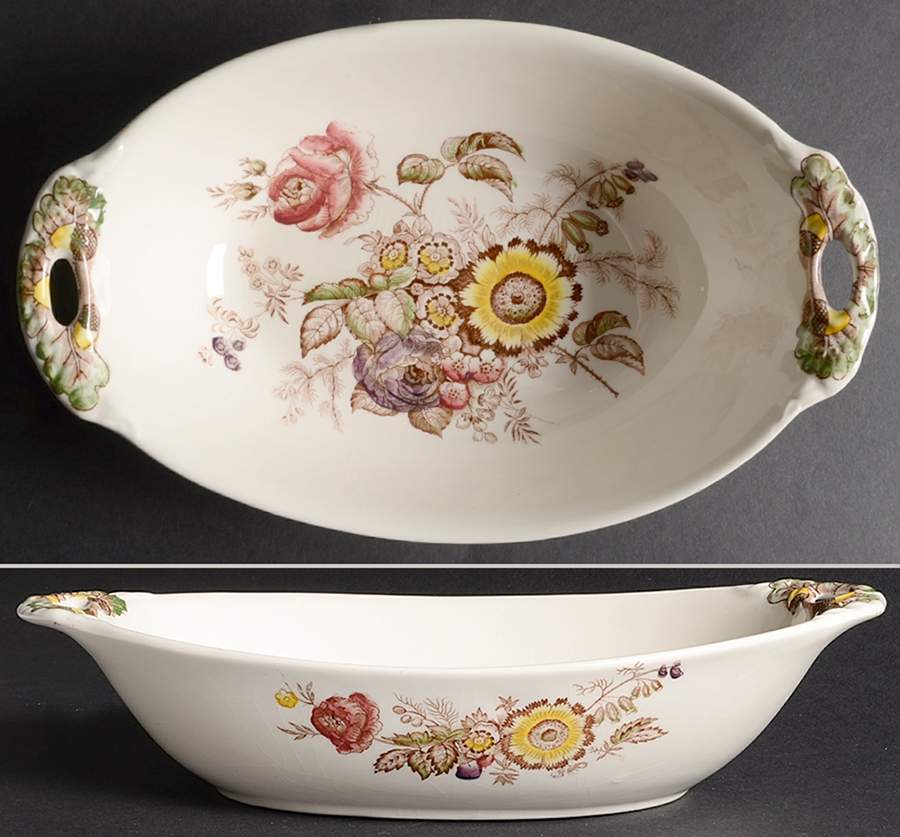 Friarswood 10" Handled Oval Vegetable Bowl by Mason's-1