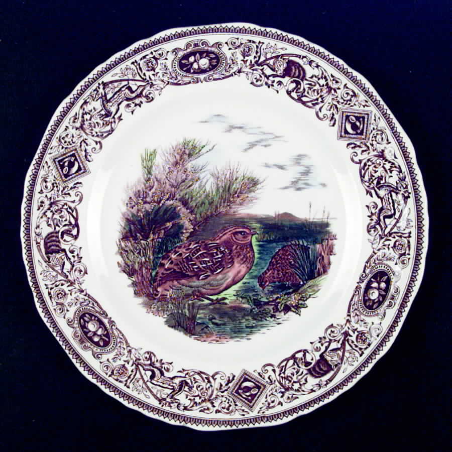 Game Birds Brown Multicolor Dinner Plate by Mason's-1