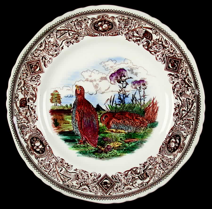 Game Birds Brown Multicolor Dinner Plate by Mason's-1