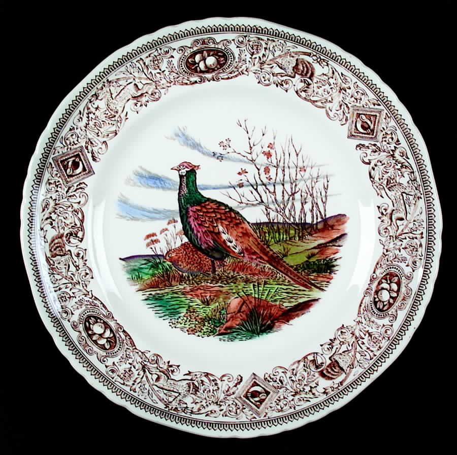 Game Birds Brown Multicolor Dinner Plate by Mason's-1