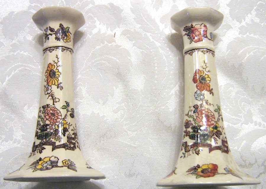 Golden Azalea Tall Candlestick by Mason's-1