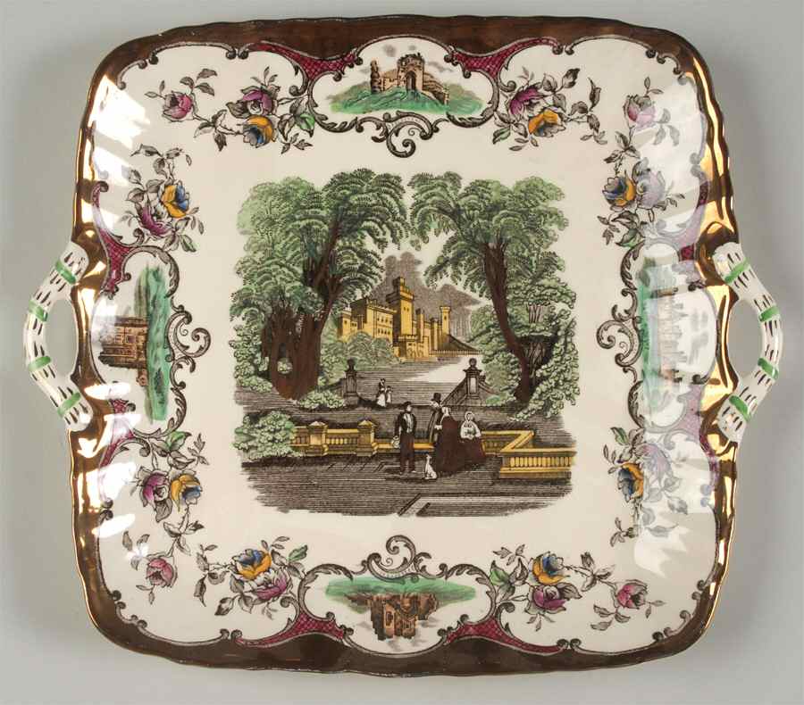 Leeds Square Handled Cake Plate by Mason's-1