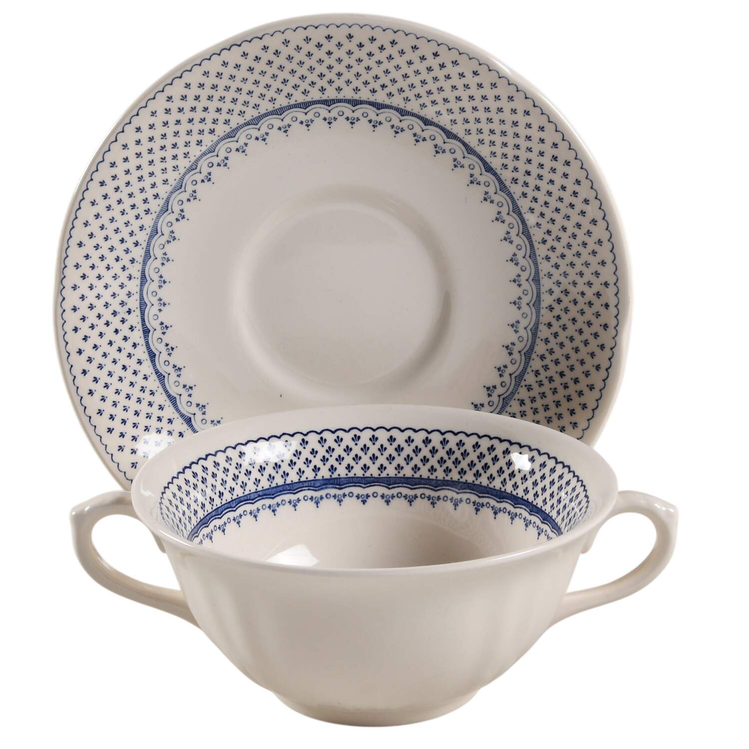 Louise Cream Soup Bowl & Saucer Set by Mason's-1