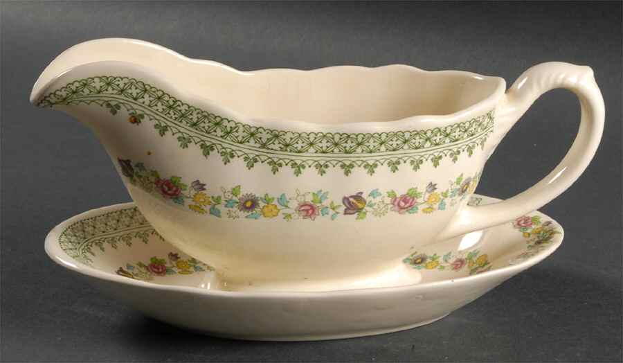 Madrigal Gravy Boat & Underplate by Mason's-1