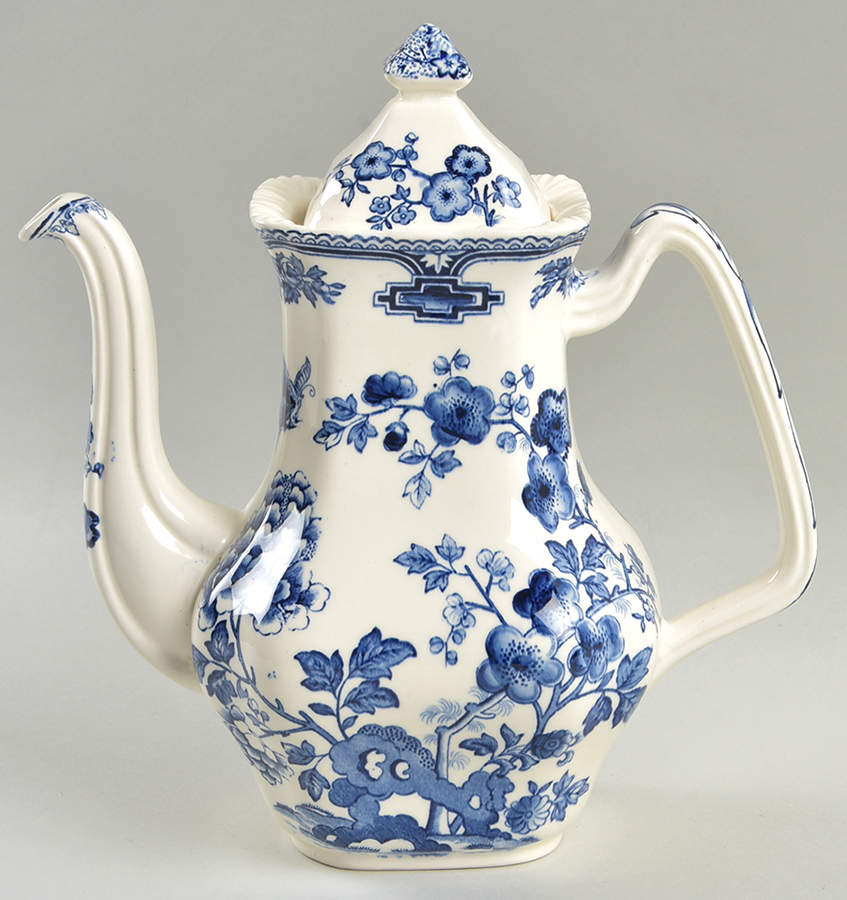 Manchu Blue Coffee Pot & Lid by Mason's-1