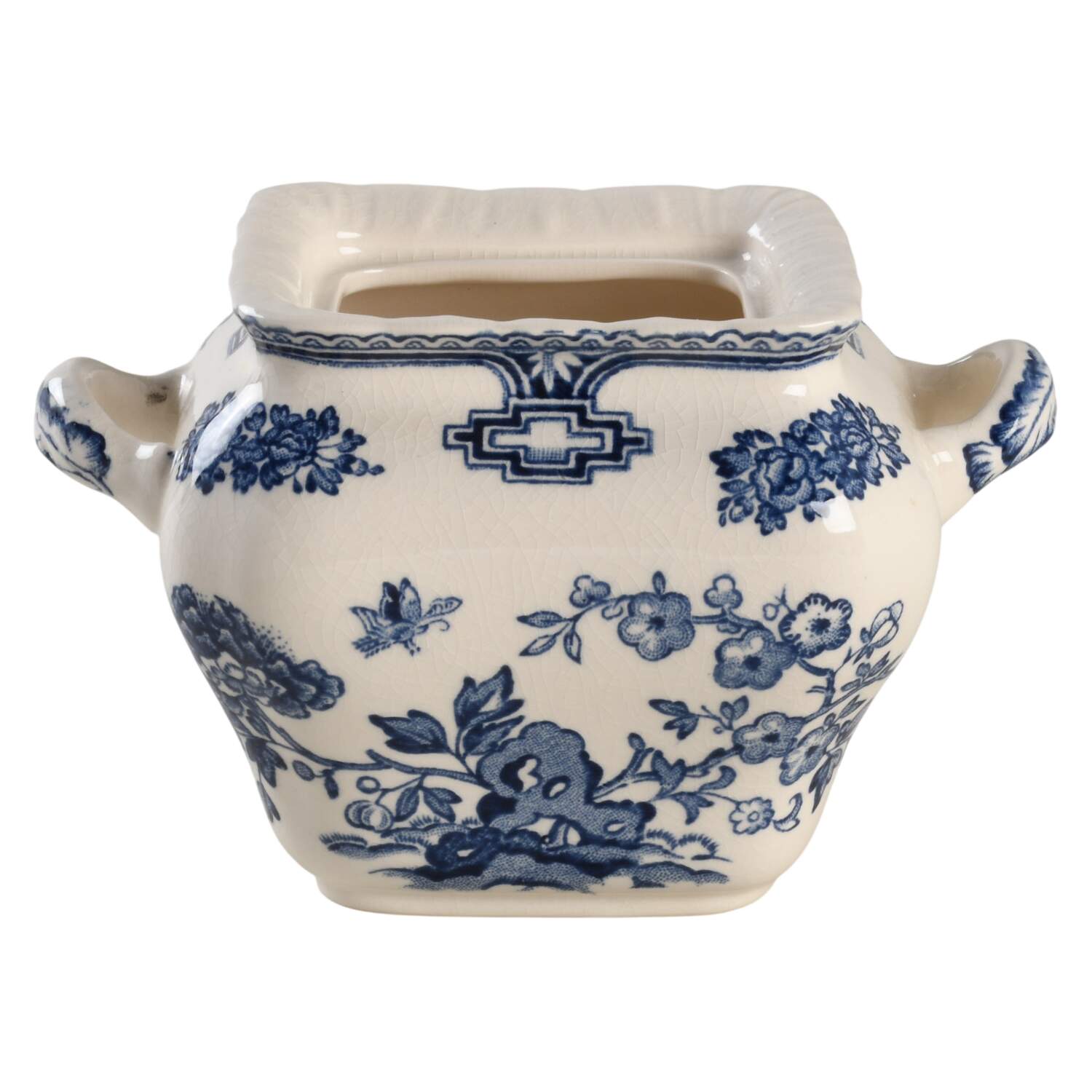 Manchu Blue Sugar Bowl No Lid by Mason's-1