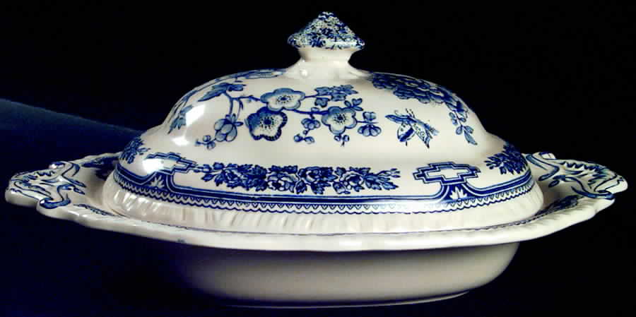 Manchu Blue Oval Covered Vegetable by Mason's-1