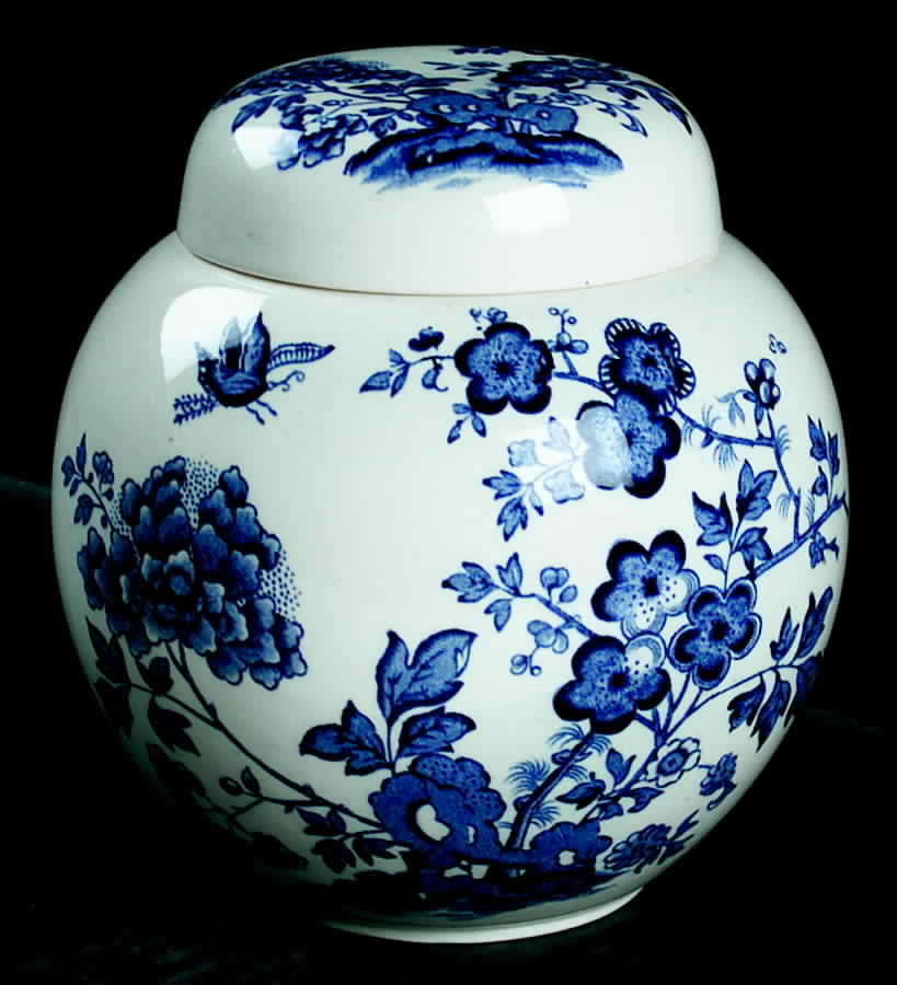 Manchu Blue Small Prunus Jar & Lid by Mason's-1