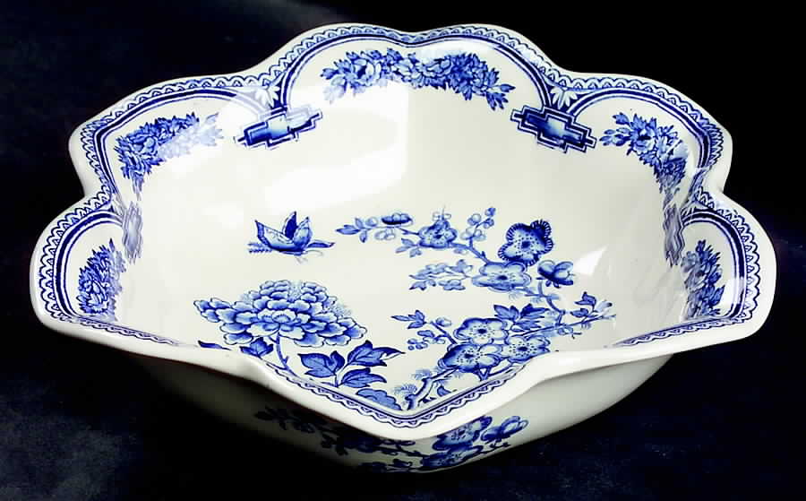 Manchu Blue Round Fluted Dessert Bowl by Mason's-1
