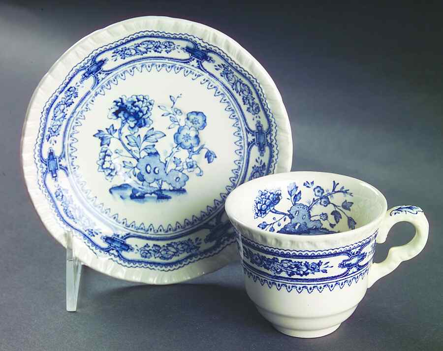 Manchu Blue Flat Demitasse Cup & Saucer Set by Mason's-1