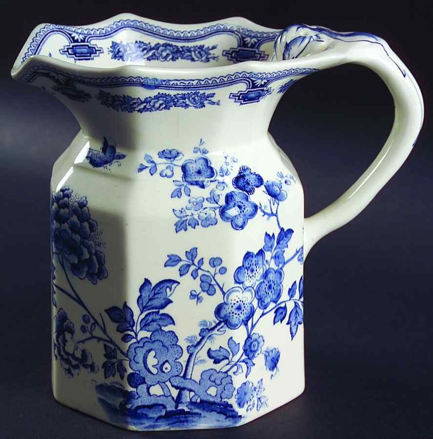 Manchu Blue 32 Oz Fenton Jug by Mason's-1