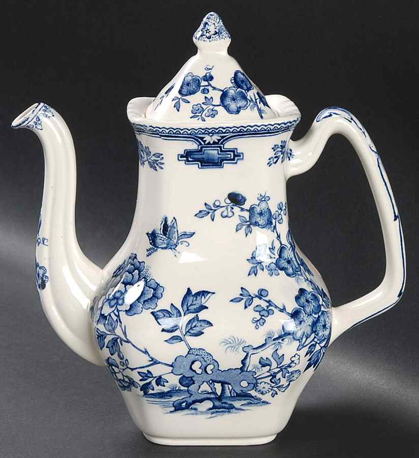Manchu Blue Small Coffee Pot & Lid by Mason's-1
