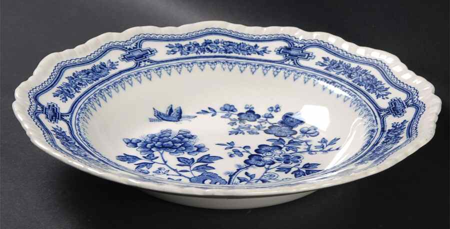 Manchu Blue Large Rim Soup Bowl by Mason's-1