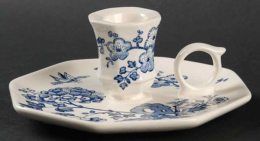 Manchu Blue Candleholder by Mason's-1