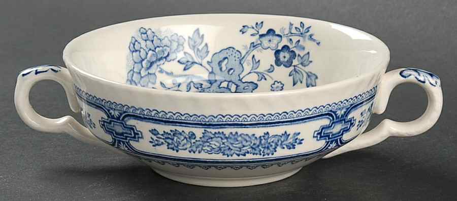 Manchu Blue Flat Cream Soup Bowl by Mason's-1