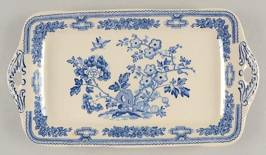 Manchu Blue Large Sandwich Tray by Mason's-1
